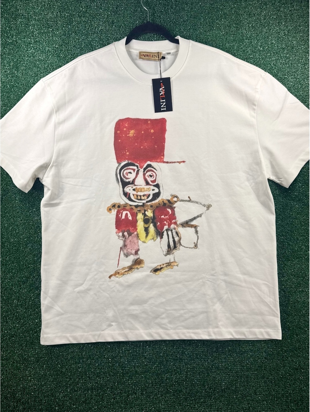 Valini Graphic Art T-Shirt Mens 2XL White NWT Designer Streetwear